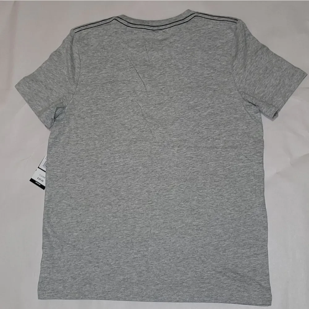 NWT Adidas Kids Grey 'Three Stripe Life' The Go To SS T-Shirt Size M 8-10